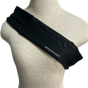 Nathan Black Running Belt – The Zipster Lite, Waist Pack, Fanny Pack, 2 Zippers